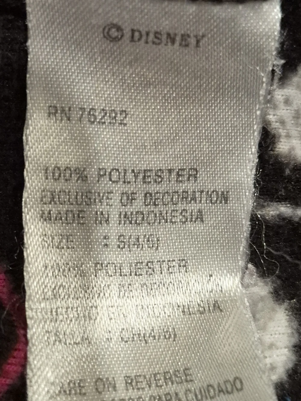 Disney Black and Pink Cheshire Cat Fleece Pants - Picture 2 of 3